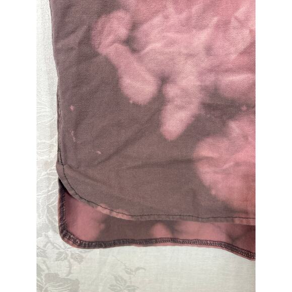 Steady Sellar Overall Dress Pink Gray Tie Dye Knee Length Patch Pocket Indibrand - Picture 2 of 10